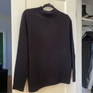 Navy Wool/Cashmere Mockneck Sweater